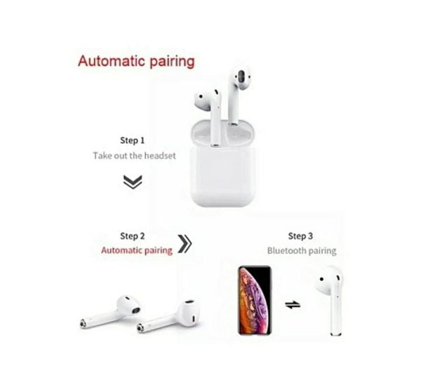 i12 Bluetooth Earphones with soft touch - Image 2