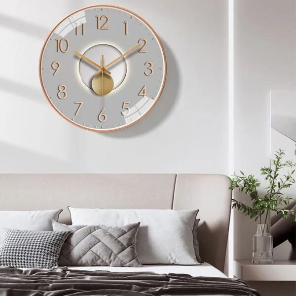 Creative Silent Wall Hanging Clock with Decor - Image 2