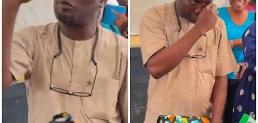 Yabatech lecturer emotional as students shower him with gifts on his birthday