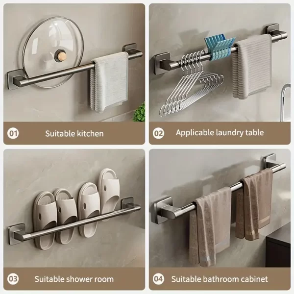 Space Saving Self Adhesive Towel Bar