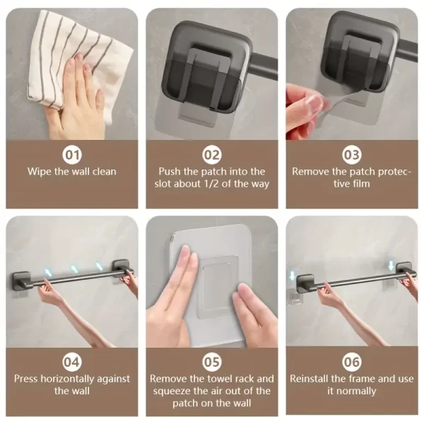 Space Saving Self Adhesive Towel Bar - Image 7